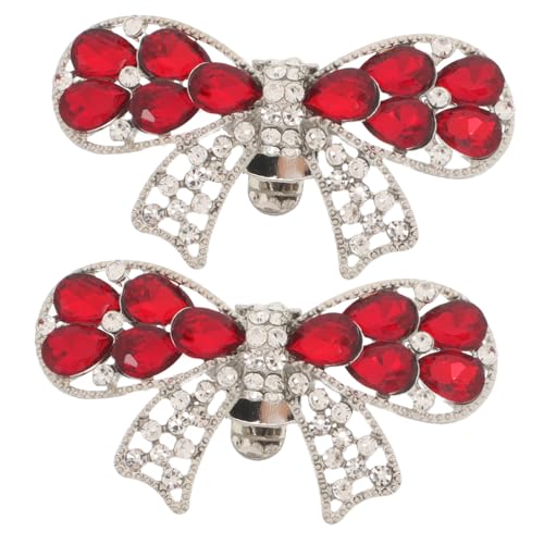 Warmhm 2 Stück Teiliges Abnehmbare Rote Strass Schleifen schuhclips Elegante Funkelnde Brautschmuck accessoires für High Heels Vielseitige Hochzeitsschuh dekorationen für Damen von Warmhm