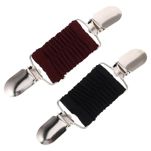 Warmhm 2 Stück Teiliges Damen Taillen Cinch Clips für Pullover und Cardigans Elastische Kleider Clips Festigen der Kleidung Schwarz und Weinrot Langlebig und Praktisch von Warmhm