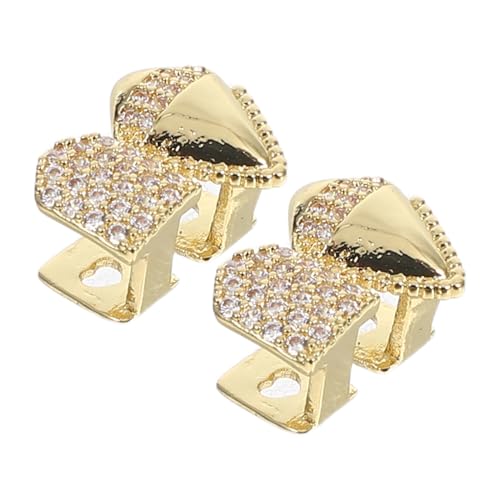 Warmhm 2 Stück Teiliges Halloween Zahn Schmuck mit Vollverzirkonierten Spiegelglatten Vampirzähnen Einfacher Sitz und Komfortabel für Hip Hop Cosplay und Goth Kostüme von Warmhm