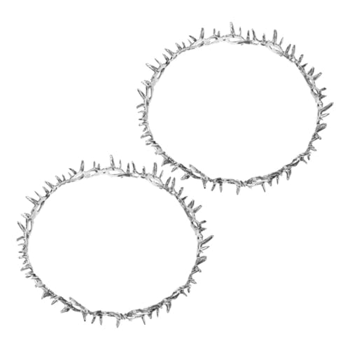Warmhm 2 Stück Teiliges Hochzeit Tiara für Frauen Krone Metall mit Design und Blättern Stilvolles Haarschmuck für Partys und Besondere Anlässe von Warmhm
