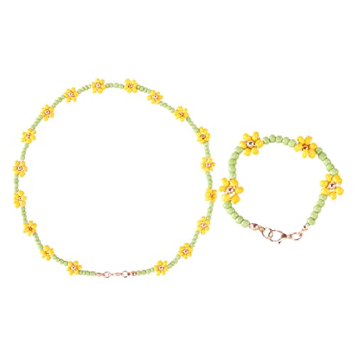 Warmhm 2 Stück Teiliges Set Kinderarmband und Halskette Acrylperlen Handgefertigter Schmuck für Mädchen Accessoire für Geburtstagsfeiern und Besondere Anlässe von Warmhm