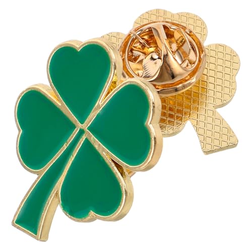 Warmhm 2 Stück Kleeblatt Brosche Grüne Anstecknadel Für Frauen Irischer Glücksschmuck Für St Patrick's Day Hochzeit Geburtstag Urlaub Rutschfestes Design Sicheres Tragen von Warmhm