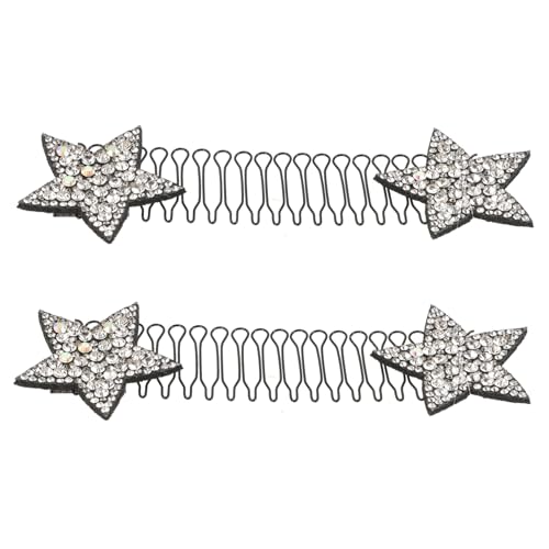 Warmhm 2 Stück Unsichtbare Haarnadeln für Damen mit Bunten Sternen Haarklammern für Kreative Frisuren Stilvolle Haarfixierung für Besondere Anlässe Silber von Warmhm