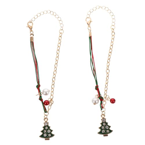 Warmhm 2 Stück Verstellbares Weihnachtsarmband Legierung Handgelenk Kette für Festliche Anlässe als und Weihnachtsdeko von Warmhm