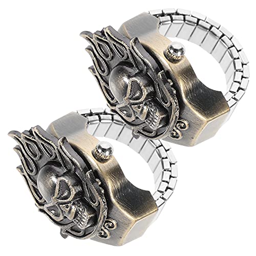 Warmhm 2 Stück Vintage Fingeruhr Kreative Fingerringuhr Mit Flip Open Cover Elastisches Armband Digital Wasserfest Für Damen Und Herren Praktische Zeitanzeige Warmhm 2 Stück Vintage Fingeruhr Kreative Fingerringuhr Mit Flip Open Cover Elastisches Armband Digital Wasserfest Für Damen Und Herren Praktische Zeitanzeige von Warmhm