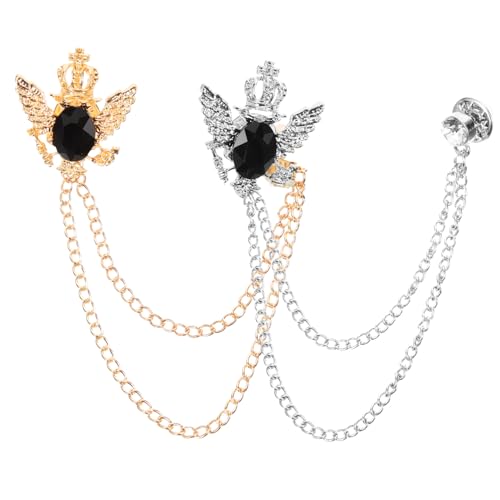 Warmhm 2 Stück Vintage Herren Broschen Teilig Metall Anstecknadeln mit Hoher Härte Langlebig und Verformungsfrei Geeignet für Anzug Mantel Schal und Taschen Stilvolle Designs Silber und von Warmhm