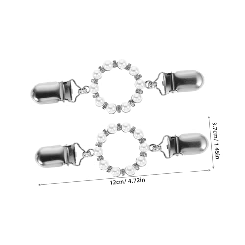 Warmhm 2 Stück Vintage Perlen schalclip aus Zinklegierung und Kunststoff Modische Broschen für Damen Stilvolle Kleidungsklammern für Cardigans Pullover Kleider und Hemden von Warmhm
