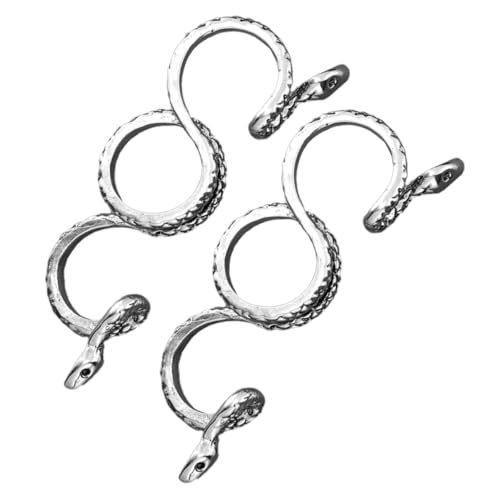 Warmhm 2 Stück Vintage Punk Schlangenring Herren Offener Drei Finger Ring Verstellbar Goth Schmuck Statement Accessoire für Alltag und Party von Warmhm