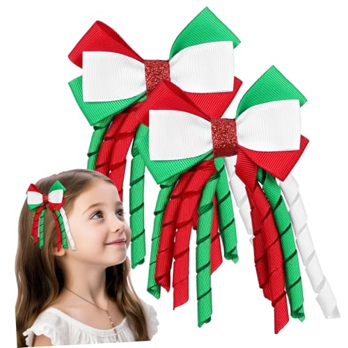 Warmhm 2 Stück Weihnachts Haarbögen Große Haarspangen für Festliche Anlässe Robuste Clips für Weihnachtsfeiern und Alltag Stilvolle Haaraccessoires für Damen von Warmhm
