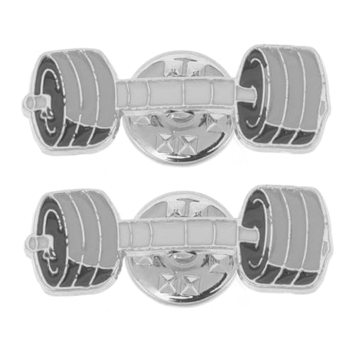 Warmhm 2 Stück Zinklegierung Cartoon Hanteln Brosche Fitness Anstecknadel Sicherer Pin Rucksack Dekoration Motivationsbadge für Schüler Alltagstauglich Robust und Einfach Befestigbar von Warmhm