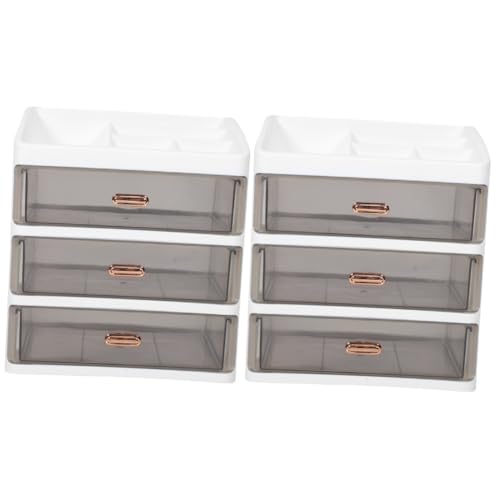 Warmhm 2 Stück kosmetische Aufbewahrungsbox LED Fall Schreibtisch Make-up-Organisatoren Arbeitsplatte Make-up-Organizer für den Waschtisch Make-up-Schubladen Kleinigkeiten-Organizer pp von Warmhm