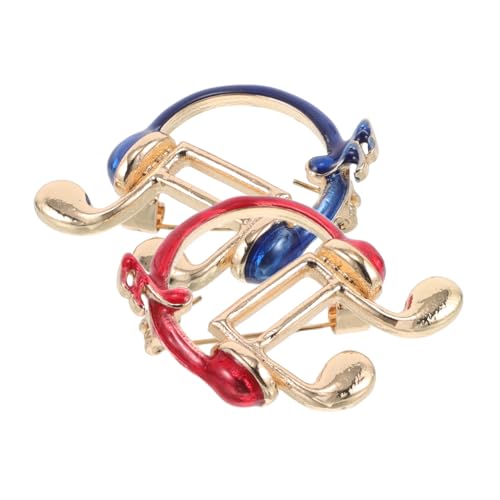Warmhm 2 Stücke Musiknoten Brosche Kopfhörer Design Anstecknadeln für Jacken Hemden Taschen Vielseitiger Schmuck für Musiker Hochzeit Party Langlebig und Kompakt von Warmhm