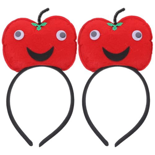 Warmhm 2 Süße Apfel-Stirnbänder Für Halloween Karneval Cosplay Haar-Accessoires Weiche Polyester-Frucht-Haarspange Für Party-Foto-Requisiten Und Urlaub von Warmhm
