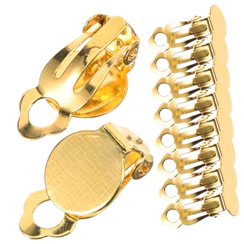 Warmhm 20 Stück Teiliges Ohrclips Flach Rund Schmerzfreie Ohrclip Converter für DIY Ohrringe Hautfreundlich Ohrlöcher Komfortabel und Einfach Anzulegen für Schmuckherstellung von Warmhm