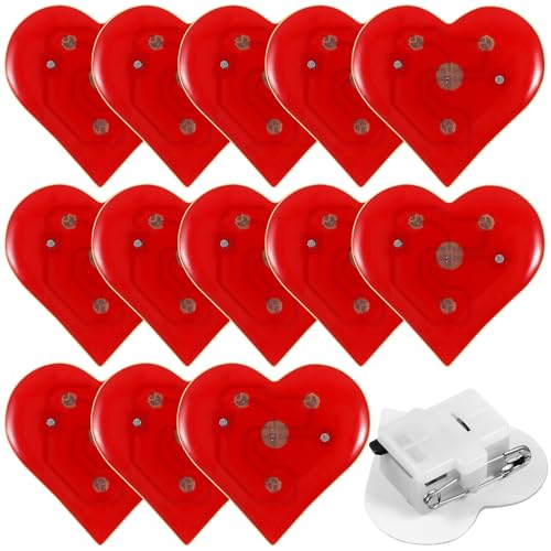 Warmhm 20er-pack Led-herz-anstecker: Blinkende Herz-broschen zum Valentinstag – Party-buttons in Rot für Festliche Dekorationen von Warmhm