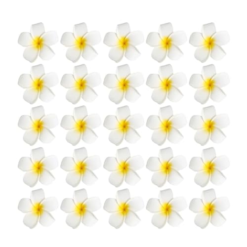 Warmhm 25 Stück Frangipani Blumen Haarklammern - Damen Haarspangen Mit Plumeria Design - Ideal Für Hawaii Party Und Strandurlaub - Zarte Haarnadeln Für Mädchen Und Frauen von Warmhm