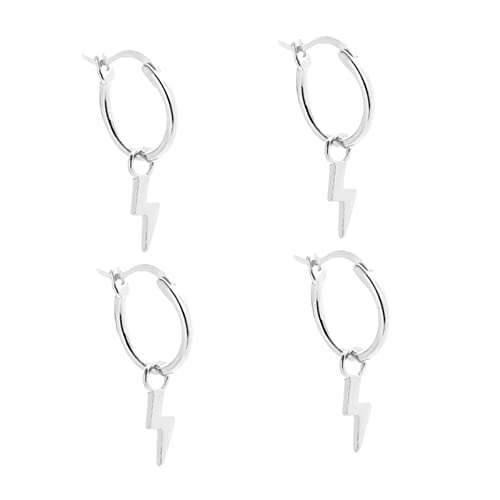 Warmhm 2 Paar Stylische Silberne Ohrringe Sterling Silber Trendige Ohrhänger für Frauen Eleganter Schmuck für Jeden Anlass von Warmhm