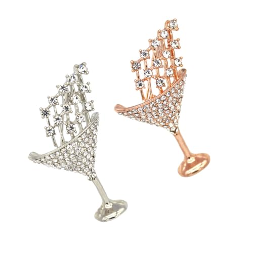 Warmhm 2Stücke Cocktailglas Brosche Kreatives Abzeichen für Partys Kleines für Festivals und Farbe Zufällig von Warmhm