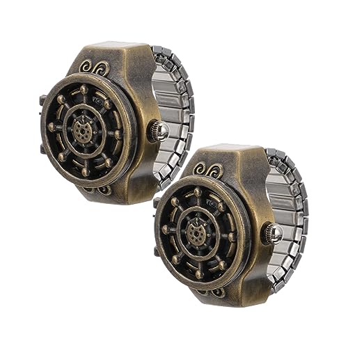 Warmhm 2stücke Ringuhr Miniuhr Freizeituhr Stilvolle Finger Uhr Ringuhr Dekorative Uhr Modeuhr Und Praktisch von Warmhm