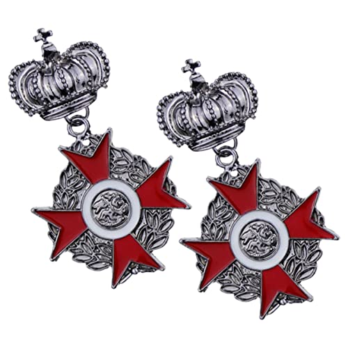 Warmhm 2Stücke Vintage Broschen für Männer Anstecknadeln mit Königlichem Design Legierung für Kleidung Einzigartiges Schmuckzubehör von Warmhm