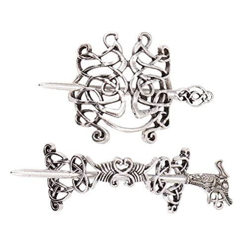 Warmhm 2Stücke Vintage Ethnische Haarnadel Legierung Antike Haarspangen für Frauen Keltische Haarschmuck für Braut und Besondere Anlässe von Warmhm