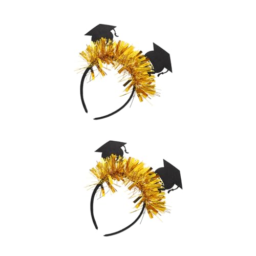 Warmhm 2er Set Abschluss Haarschmuck Mini-Abschlusskappen Für – Goldene Stirnbänder Mit Doktorhut Design - Perfekte Haaraccessoires Für Die Graduierung Und Feiern von Warmhm