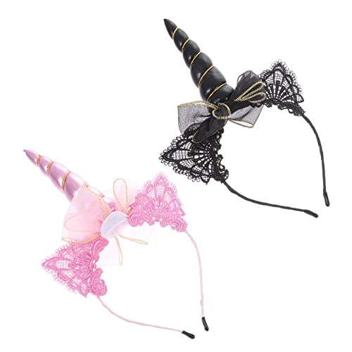 Warmhm 2stücke Einhorn Haarreifen Für Mädchen Bühnenperformance Stirnbänder Cosplay-kopfschmuck Kreative Haarschmuck Accessoires Fotorequisiten Für Junge Mädchen von Warmhm