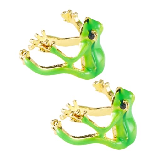 Warmhm 2stücke Frosch Ring Set Verstellbare Offene Ringe Für Damen Tierschmuck Mode Accessoires Geburtstags Und Jahrestagsgeschenke Für Freundin von Warmhm