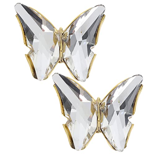 Warmhm 2stücke Schmetterlingsbroschen Kleidung Dekor Handtaschen Applikationen Glitzer Ornamente Flicken Basteln Heimwerkerbedarf von Warmhm