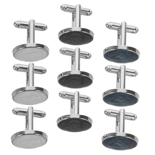 Warmhm 3 Paare Runde Business Manschettenknöpfe für Herren Französische Tuxedo Studs Vielseitig für Hemden Anzüge Hochzeiten Meetings und Formelle Anlässe von Warmhm