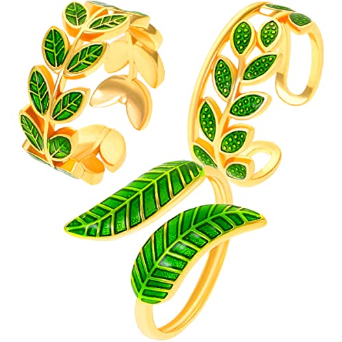 Warmhm Verstellbarer Blatt Ring für Damen Offener Modering Eleganter Fingerring für Besondere Anlässe Geschenkidee Geburtstag von Warmhm