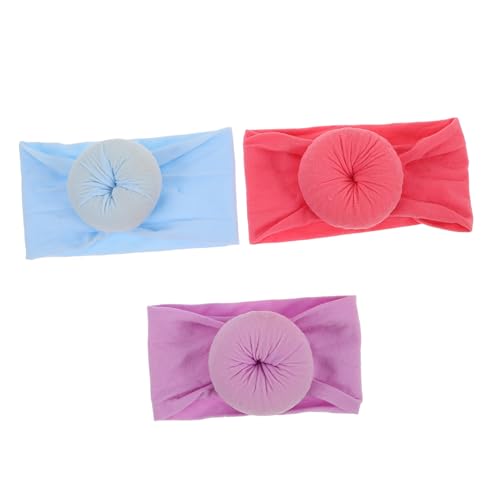 Warmhm 3stücke Stirnband Aus Nylon Für Mädchen Weicher Donut-stil Stirnbänder Für Kleinkinder Kopfbedeckung Für Junge Mädchen Kindertasche Accessoire von Warmhm