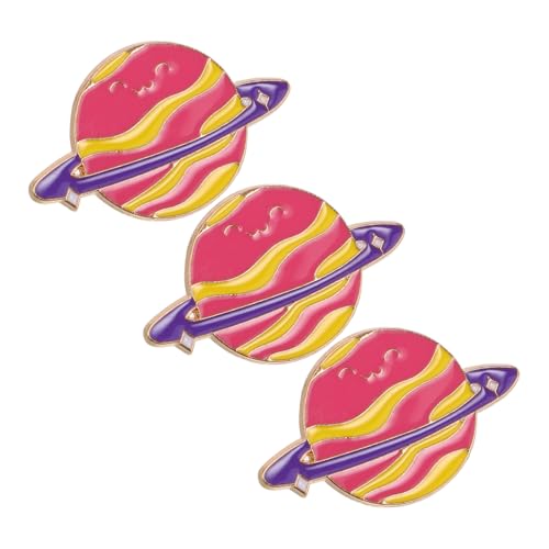 Warmhm 3 Stück Legierungs Planeten Anstecknadeln aus Emaille Kinderfreundliche Weltraum Broschen mit Astronauten Motiv Robuste Zinklegierung Kleine Niedliche Pins für Rucksäcke und von Warmhm