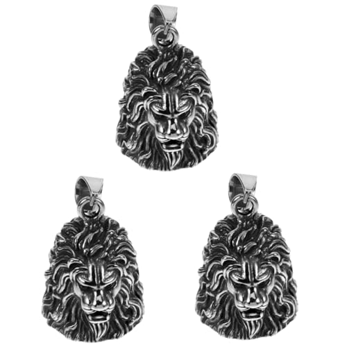 Warmhm 3 Stück Löwe Schlüsselanhänger aus Vintage Anhänger mit Glocke Stilvolles Herrenaccessoire für Motorradliebhaber und Modebewusste Männer Perfektes für Freunde von Warmhm