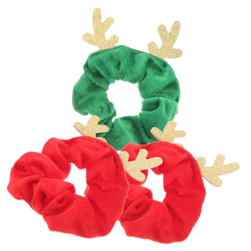 Warmhm 3 Stück Pack Kreative Dekorative Haargummis mit Rentierdesign Weihnachts Haarreifen für Damen Elastische Haargummis Zufälligen Farben Haarschmuck für Partys und von Warmhm