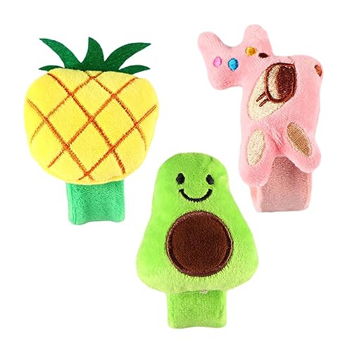 Warmhm 3 Stück Plüsch Schnapparmbänder mit Avocado Ananas und Reh Design Elastische Handgelenk Bänder für Partys und von Warmhm
