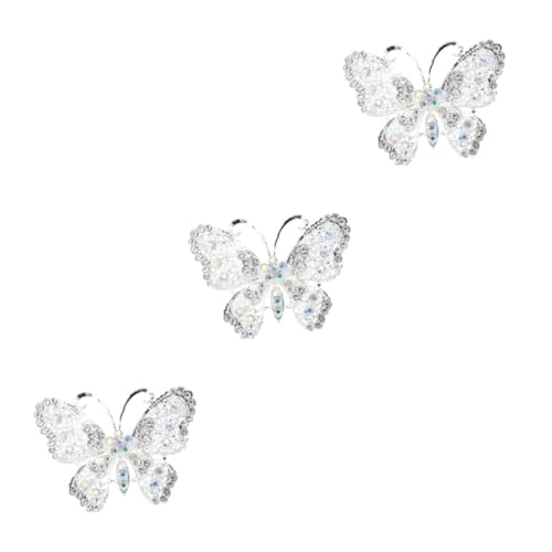 Warmhm 3 Stück Rhinestone Schmetterlings Brosche Elegantes Hochzeits und Festtags Accessoire für Damen für Brautsträuße Abendkleider und Besondere Anlässe von Warmhm