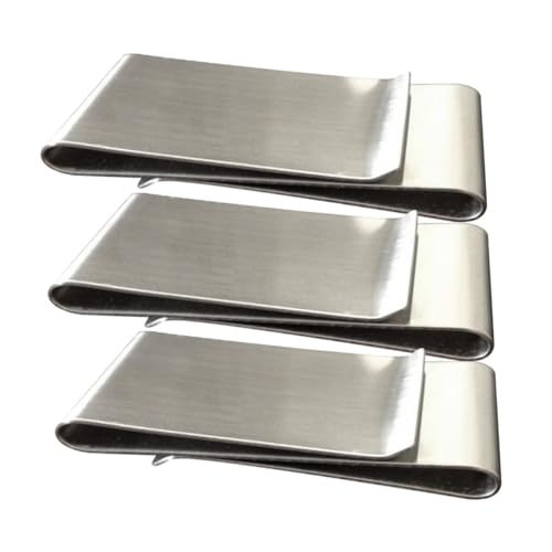 Warmhm 3 Stück Schlanker Metall Geldklammern für Geldscheine und Kreditkarten Minimalistisches Robustes Kartenetui für Business Reisen und Alltag Eleganter Leichter Bargeldhalter von Warmhm