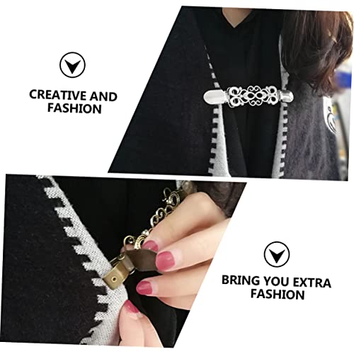 Warmhm 3 Stück Teiliges Cardigan Clip Langlebigem mit Vintage Design und Strassbesatz Vielseitiger Pullover und Strickjackenverschluss für Damen Praktische Kleidungsklammern als von Warmhm