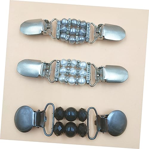 Warmhm 3 Stück Teiliges Cardigan Clips und Legierung Strickjacken Verschlussklammern mit Vintage Perlen Design Praktische und Dekorative Pullover Clips für Damen Kleidung und Schals von Warmhm