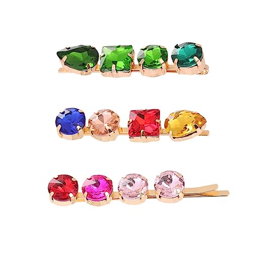Warmhm 3 Stück Teiliges Farbenfrohe Haarklammern mit Bunten Strasssteinen Haarnadeln für Frauen und Mädchen für Verschiedene Anlässe und Outfits von Warmhm