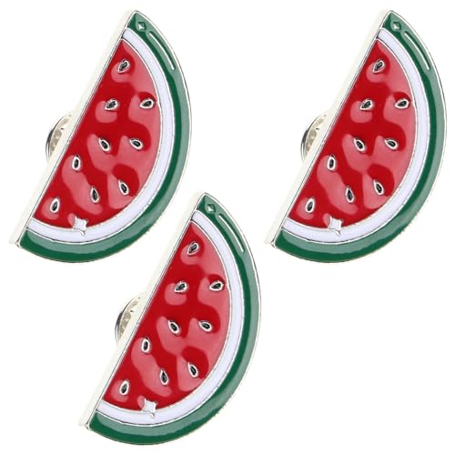 Warmhm 3 Stück Teiliges Niedliche Cartoon Wassermelonen Broschen Anstecknadeln für Kleider Schals und Pullover Langlebiges Design Vielseitige Modeaccessoires von Warmhm