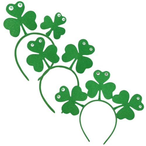 Warmhm 3 Stück Teiliges Saint Patrick's Day Haarschmuck mit Kleeblatt Design Grünes Damen Haarband und Dekorative Haarspangen Festliches Stirnband für Party und Fotorequisiten von Warmhm