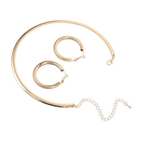 Warmhm 3 Stück Teiliges Set Goldenen Creolen Minimalistischer Choker Halskette Boho Schmuck für Frauen für Partys Geburtstage Weihnachten und Feiertage von Warmhm