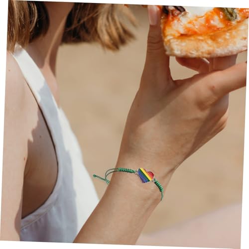 Warmhm 3 Stück Verstellbares Freundschaftsarmbänder mit Regenbogenherz Handgewebt Unisex Pride Schmuck für Lgbtq Stilvoll und Vielseitig für Alltag und Besondere Anlässe von Warmhm