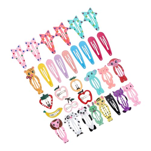 Warmhm 30 Stück Haarspangen für Mädchen Bunte Cartoon Haarclips Rutschfeste Haarnadeln für Kinder für Partys und Alltagsgebrauch Langlebig und Haarschonend von Warmhm