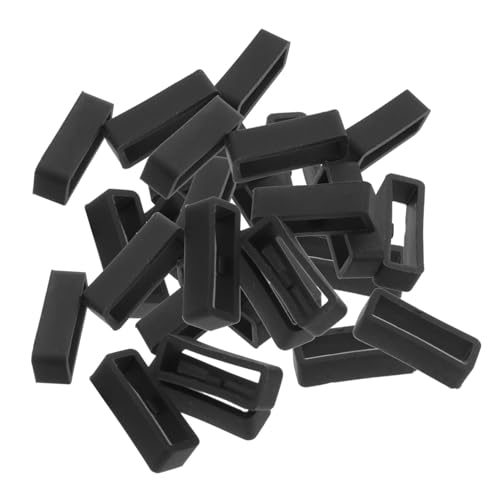 Warmhm 30 Stück Silikon Uhrenarmband Retainer Schlaufe Halter Rutschfest Ersatz Verschlussring für Armbänder Schwarz von Warmhm