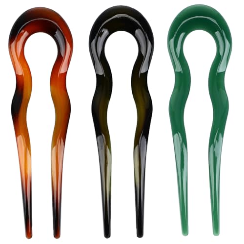 Warmhm 3stücke Vintage Haargabeln u Förmig Französische Haarnadeln Haarschmuck Für Frauen Dutts Und Brötchen von Warmhm