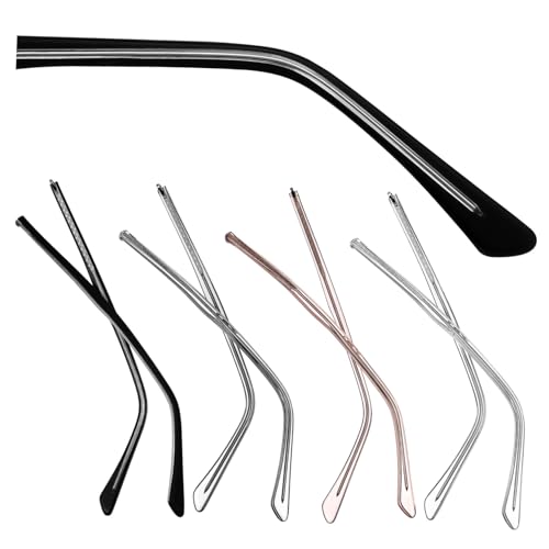 Warmhm 4 Paare Teiliges Ersatzbügel für Brillen Leichtes Robustes Material Antirutsch design Kompatibel mit Meisten Korrektions Sonnenbrillen Modische Farbvielfalt Transparent Schwarz von Warmhm