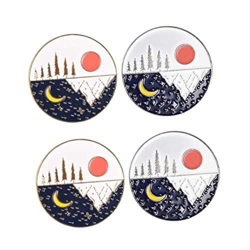 Warmhm 4stücke Sonne-mond-brosche Aus Hochwertiger Legierung Sonnenmond-brustnadel Stilvolle Damenbrosche Bienenbrosche Brustnadel Für Kleidung Taschen Pullover Und Schals von Warmhm